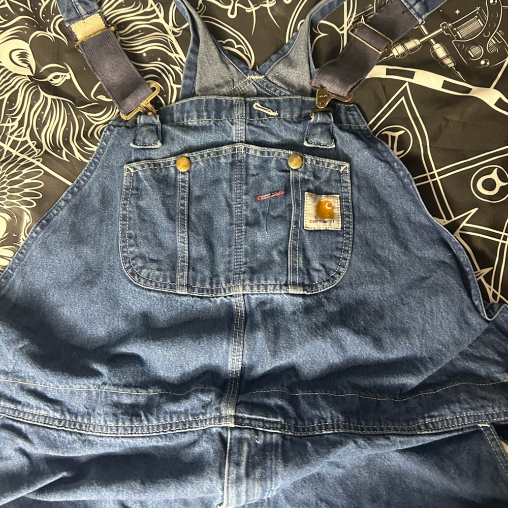 Vintage Carhartt Mens Blue Denim Bib Overalls